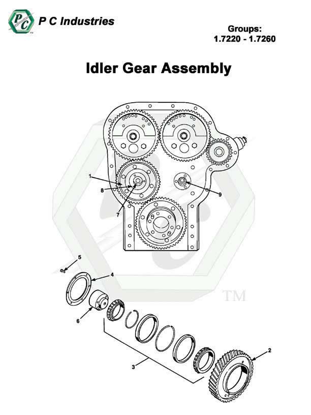 Idler Gear Assembly Series Inline 71 Detroit Diesel Engines Catalog