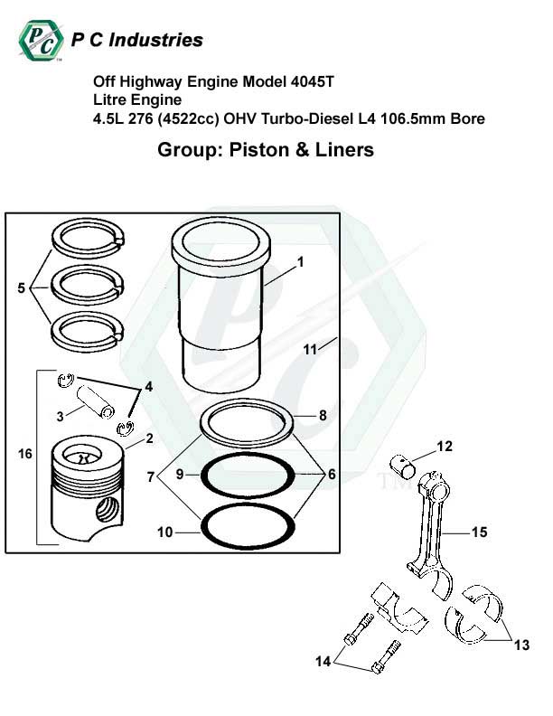 Off Highway Engine Model 4045t Litre Engine 4.5l 276 (4522cc) Ohv Turbo