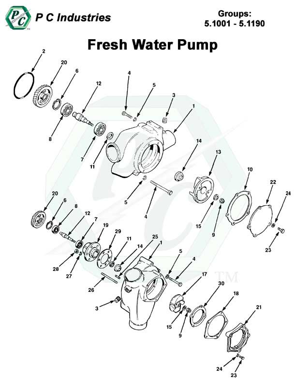 V71_water_pump_pg170-174.jpg - Diagram
